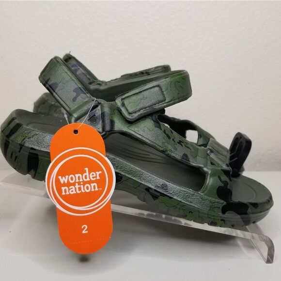 Wonder‎ Nation Camoflage Beach Sport Sandals Boys Size 2 - Picture 2 of 10